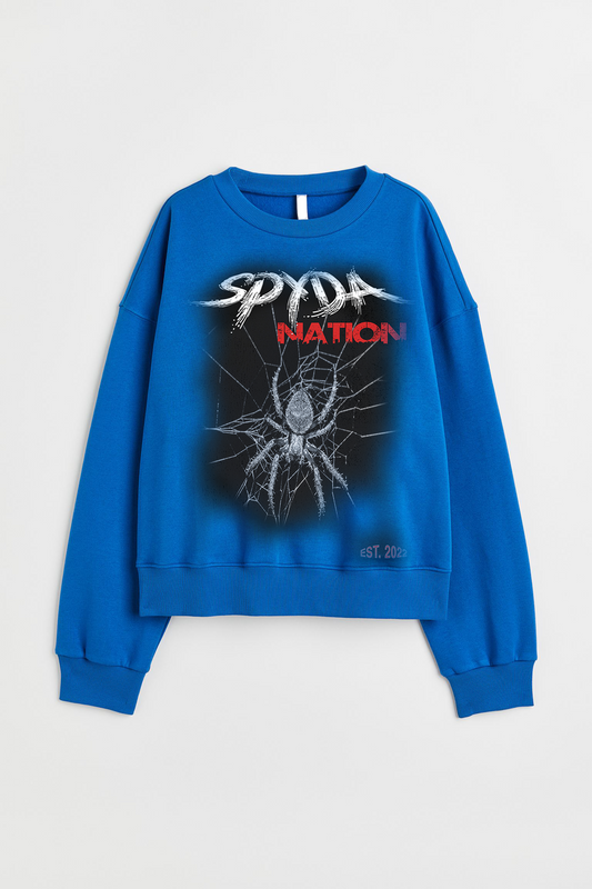 Spyda Web Crew Neck (Blue)